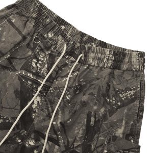Concert Outfit Fallen Leaf Camouflage Pocket Workwear Shorts