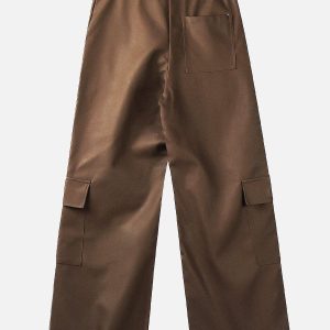 Concert Outfit Faux Leather Cargo Pants