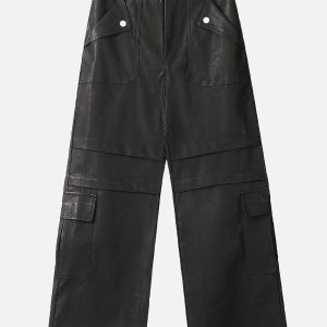 Concert Outfit Faux Leather Cargo Pants