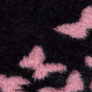 Concert Outfit Faux Mink Butterfly Zip Up Turtle Neck Sweater