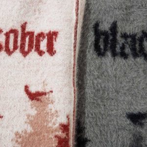 Concert Outfit Faux Mink Fur Forest Bird High Collar Zipper Sweater