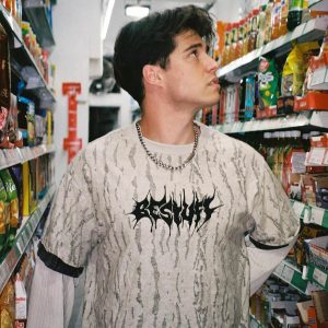 Concert Outfit Faux Two-Piece Distressed Woolen T-Shirt