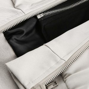 Concert Outfit Faux Two-Piece Multi Pocket Spliced Hooded Bomber Jacket