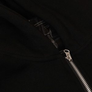 Concert Outfit Faux Two-Piece Plaid Fleece Hooded Jacket