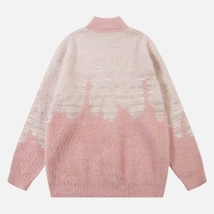 Concert Outfit Flame Embroidery Fuzzy Zipper Sweater