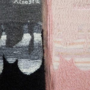 Concert Outfit Flame Embroidery Fuzzy Zipper Sweater