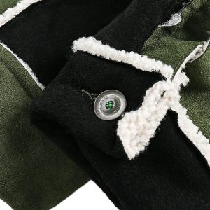 Concert Outfit Floral Embroidered Suede Fleece Jacket