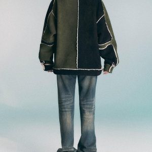 Concert Outfit Floral Embroidered Suede Fleece Jacket