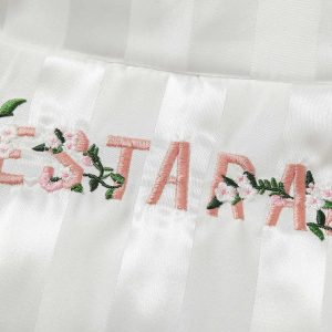 Concert Outfit Floral Letter Embroidered Stand Collar Cotton Coat