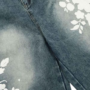 Concert Outfit Floral Print Denim Shorts