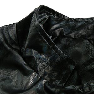 Concert Outfit Floral Stand Collar Leather Jacket