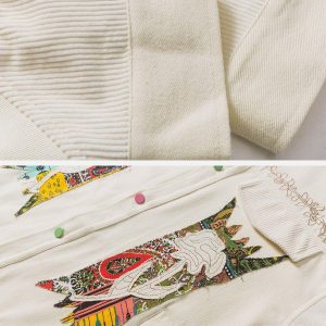 Concert Outfit Flower Patchwork Embroidery Denim Jacket