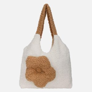 Concert Outfit Flower Sherpa Bag