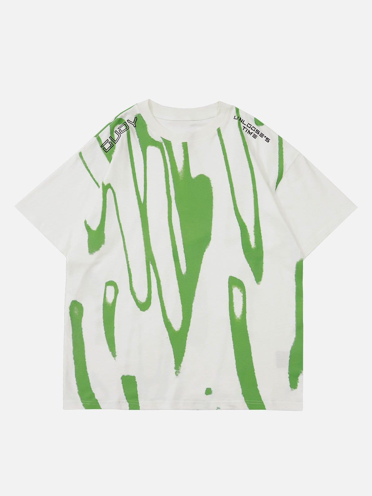Concert Outfit Fluorescent Irregular Printing Tee Concert Outfit Fluorescent Irregular Printing Tee
