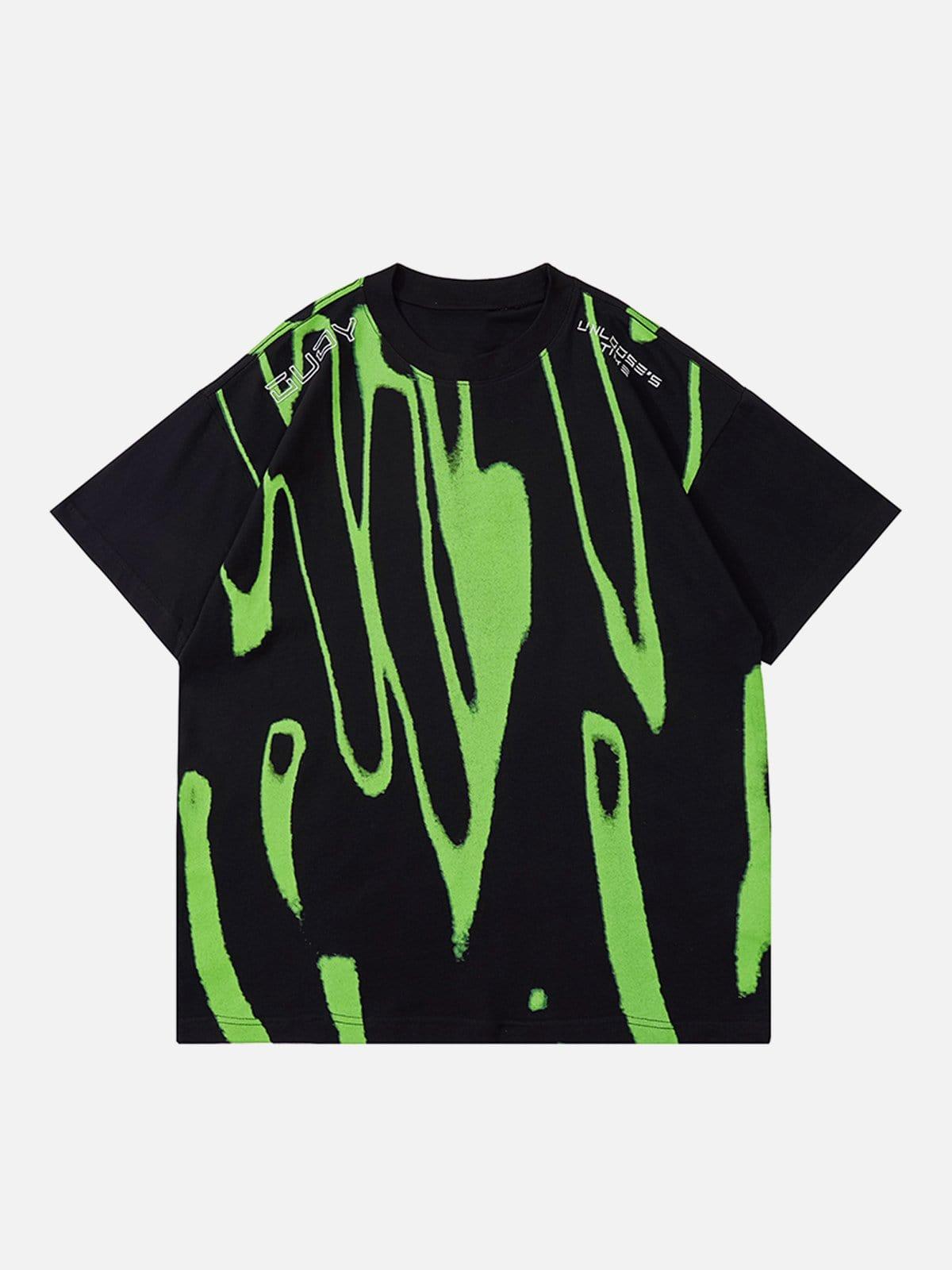 Concert Outfit Fluorescent Irregular Printing Tee Concert Outfit Fluorescent Irregular Printing Tee