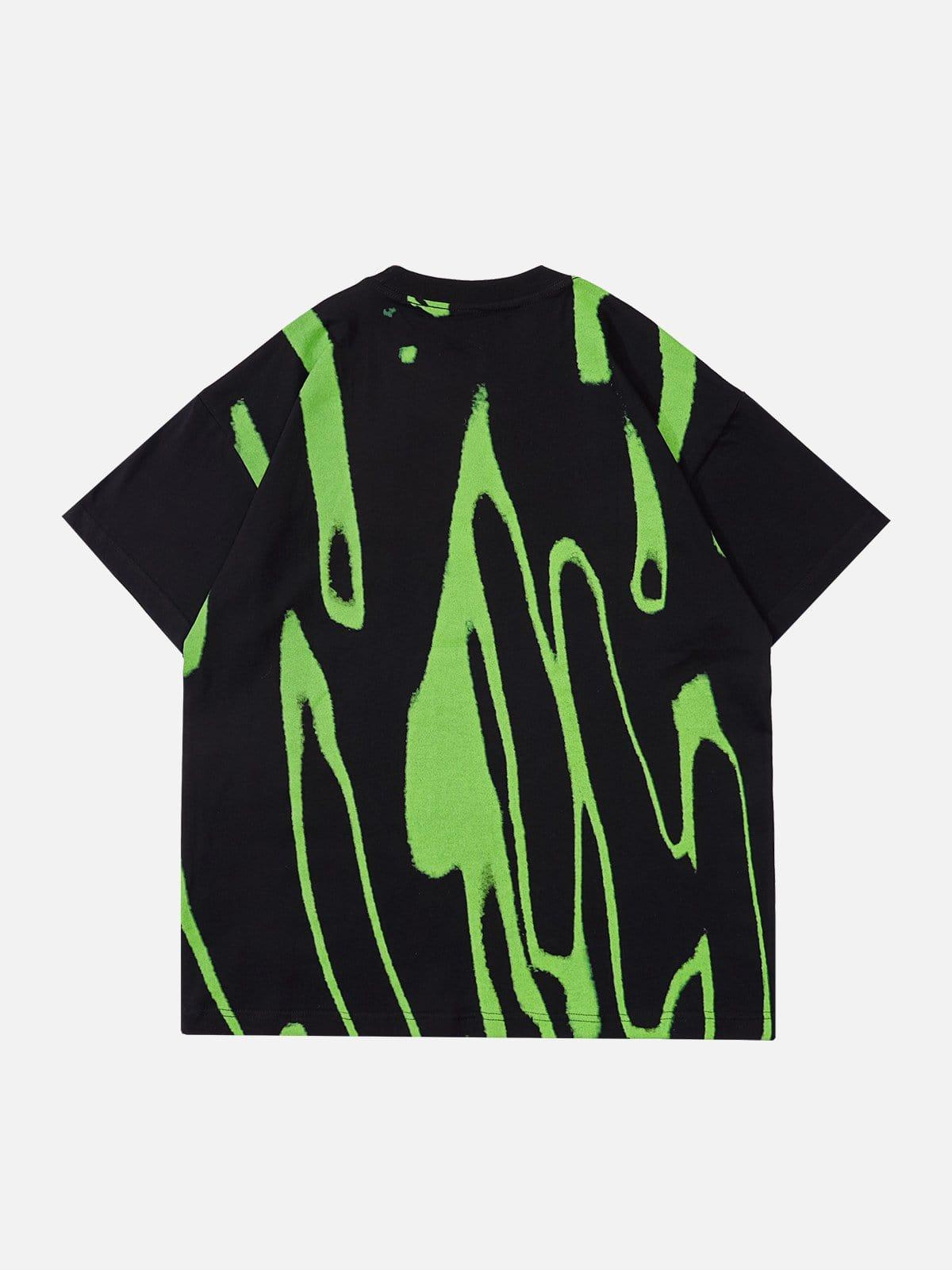 Concert Outfit Fluorescent Irregular Printing Tee Concert Outfit Fluorescent Irregular Printing Tee