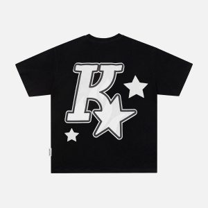 Concert Outfit Foam Printing Star Tee