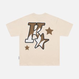 Concert Outfit Foam Printing Star Tee