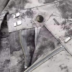 Concert Outfit French Loose Pocket Printed Mid-Rise Cargo Pants