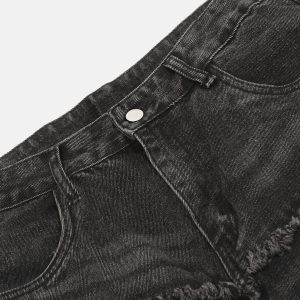 Concert Outfit Fringe Multi Pocket Jeans