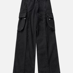 Concert Outfit Fringe Multiple Pockets Jeans