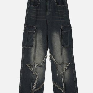 Concert Outfit Fringe Star Washed Jeans