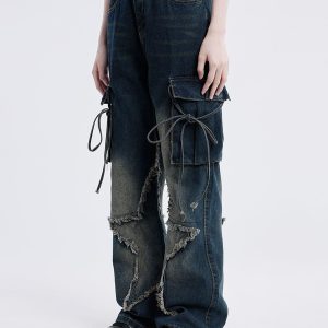 Concert Outfit Fringe Star Washed Jeans