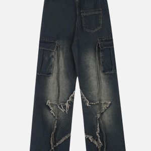 Concert Outfit Fringe Star Washed Jeans