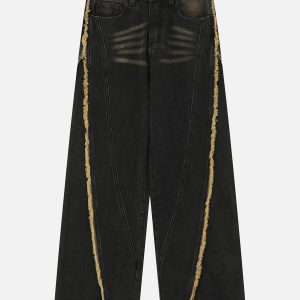 Concert Outfit Fringe Washed Jeans