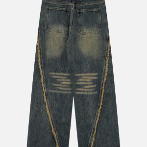 Concert Outfit Fringe Washed Jeans
