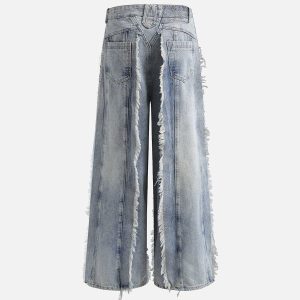 Concert Outfit Fringe Washed Jeans