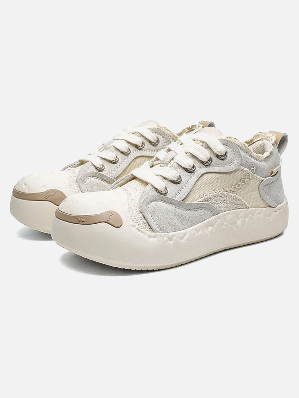 Concert Outfit Fun Big Toe Leather Spliced Sneakers Concert Outfit Fun Big Toe Leather Spliced Sneakers