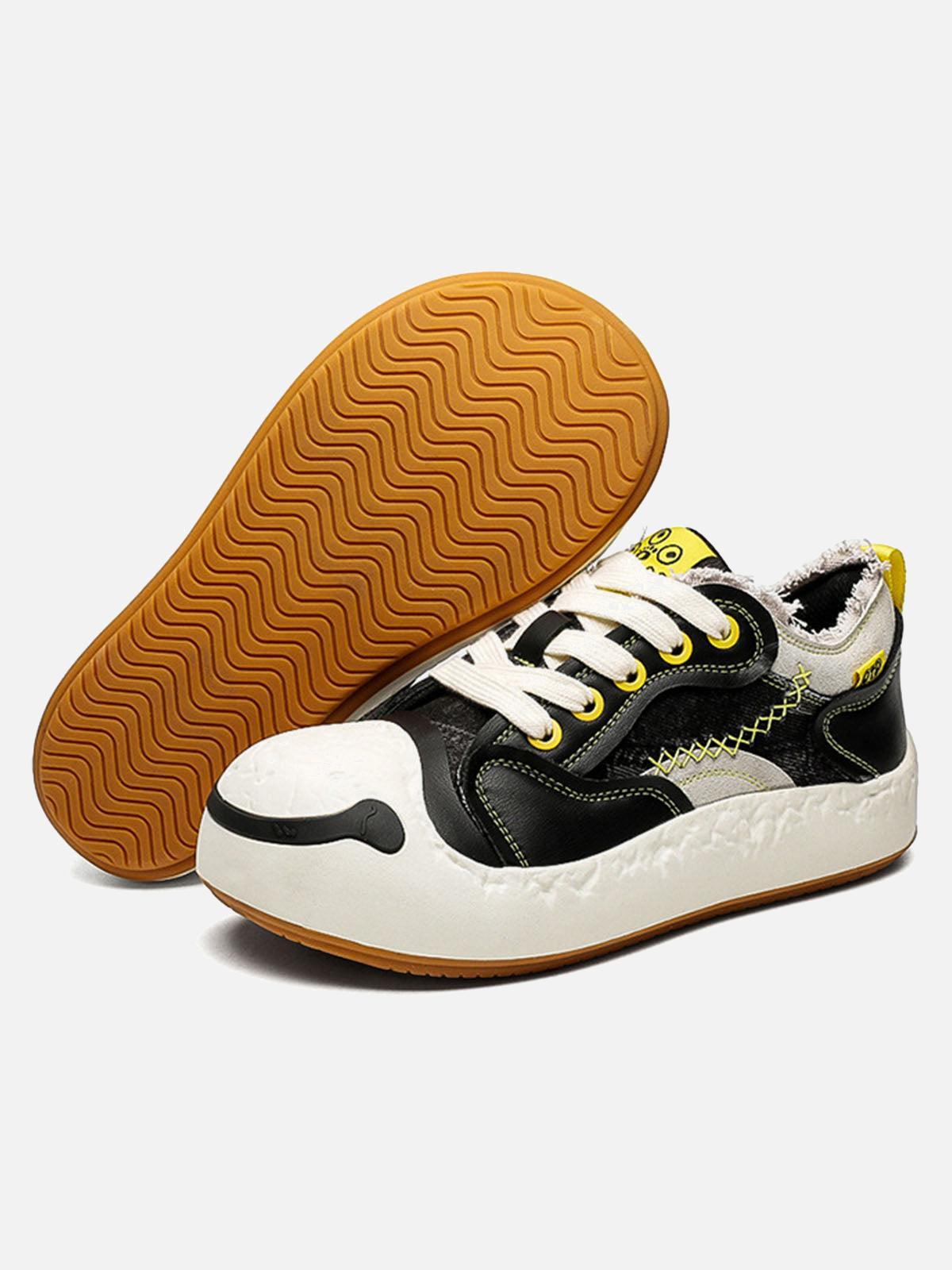 Concert Outfit Fun Big Toe Leather Spliced Sneakers Concert Outfit Fun Big Toe Leather Spliced Sneakers