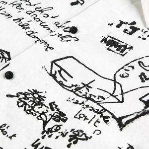 Concert Outfit Fun Graffiti Print Short Sleeve Shirt