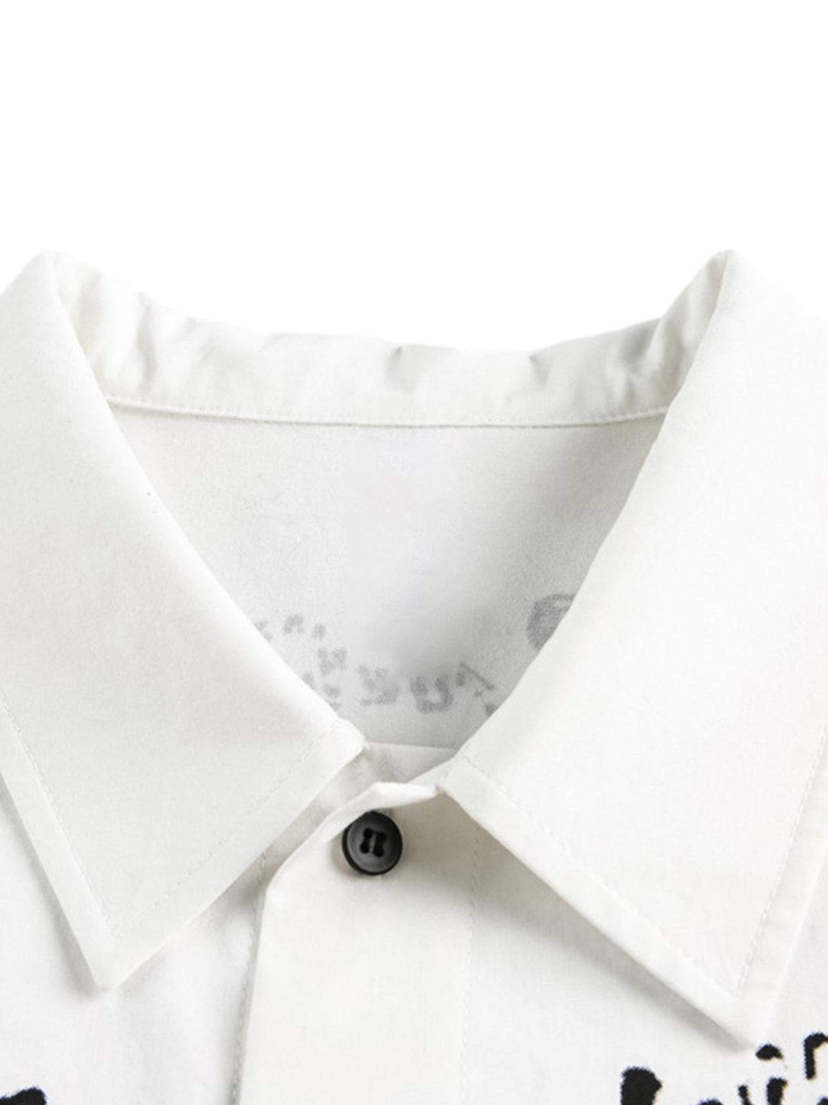 Concert Outfit Fun Graffiti Print Short Sleeve Shirt Concert Outfit Fun Graffiti Print Short Sleeve Shirt