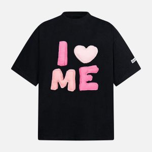Concert Outfit Fun 'I Love Me' Embroidered T-Shirt