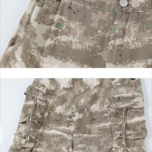 Concert Outfit Functional Camouflage Straight-Leg Cargo Pants