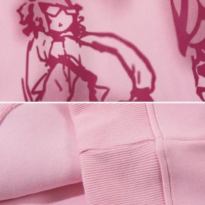 Concert Outfit Funny Cartoon Print Hoodie