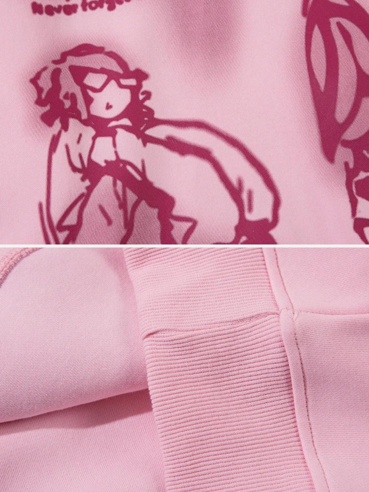 Concert Outfit Funny Cartoon Print Hoodie Concert Outfit Funny Cartoon Print Hoodie