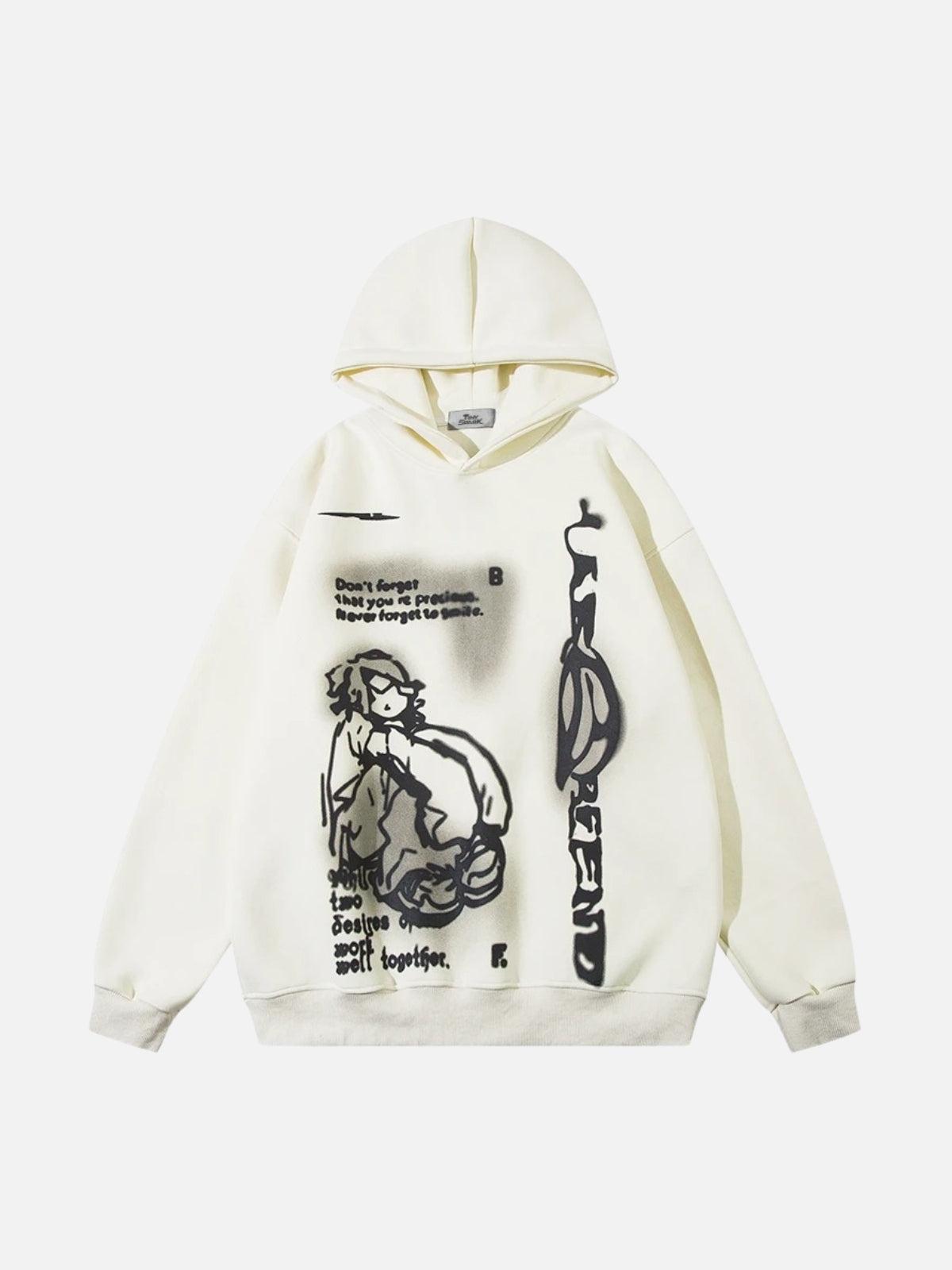 Concert Outfit Funny Cartoon Print Hoodie Concert Outfit Funny Cartoon Print Hoodie