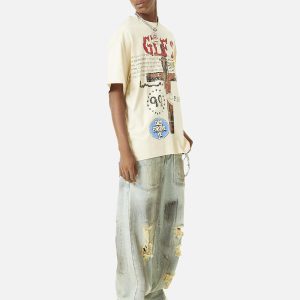 Concert Outfit Funny Jesus Graffiti Street Rap T-Shirt