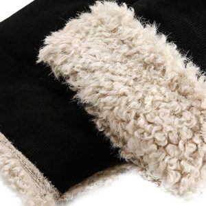 Concert Outfit Fur Collar Zip Up Sherpa-Lined Jacket