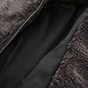 Concert Outfit Fur Hooded Quilted Sherpa Jacket