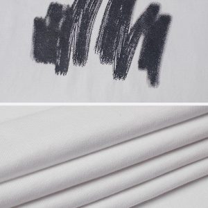 Concert Outfit Fuzzy Graffiti Print Tee