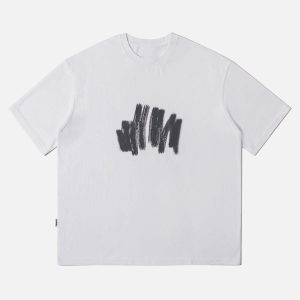 Concert Outfit Fuzzy Graffiti Print Tee