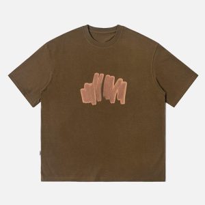 Concert Outfit Fuzzy Graffiti Print Tee