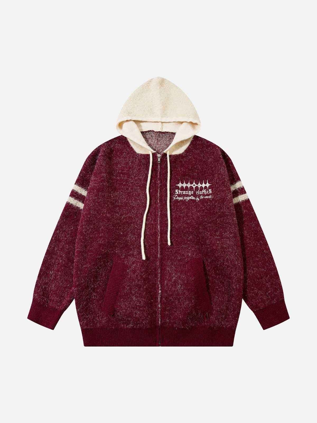 Concert Outfit Fuzzy Zipper Hooded Sweater Concert Outfit Fuzzy Zipper Hooded Sweater