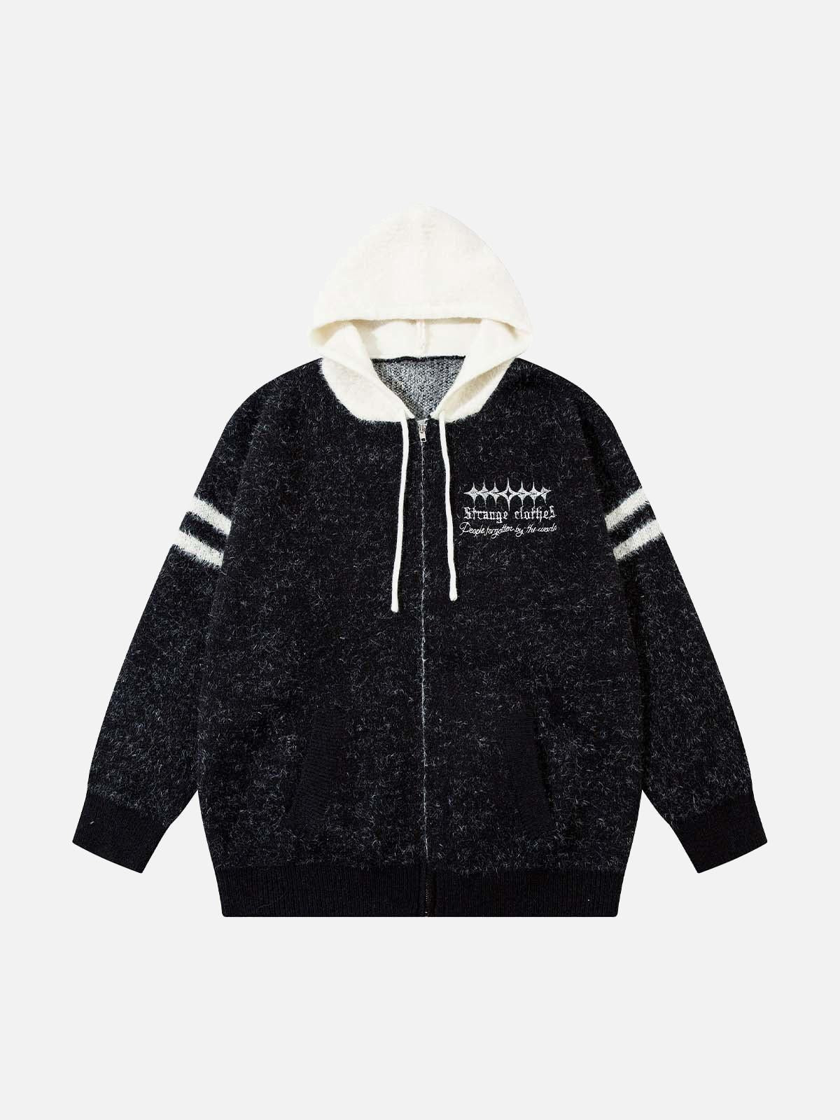 Concert Outfit Fuzzy Zipper Hooded Sweater Concert Outfit Fuzzy Zipper Hooded Sweater