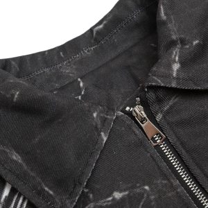 Concert Outfit Gem Printed Quilted Bomber Jacket