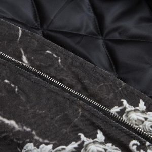 Concert Outfit Gem Printed Quilted Bomber Jacket